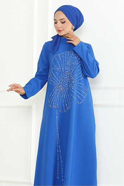 Bestenur Індиго Зерал Камінь Оброблений Вечірня Сукня 1200