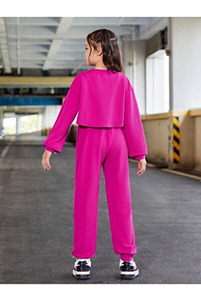 Machetta Oversize Crop Tracksuit for Girls - 3-Piece Set