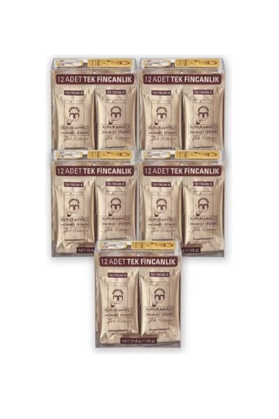 Mehmet Efendi Mehmet Efendi Turkish Coffee - Dry, Single Cup, 12x6 Gr X5 Package (60 Pieces in 5 Packs)