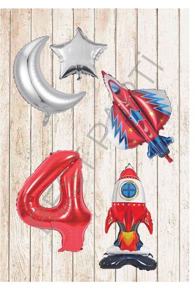 BEST PARTİ DOĞUM GÜNÜ PARTİ SÜSLERİ Age 4 - Space Themed Astronaut Airplane a...