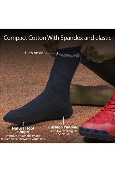 Nivia Grip Mid Calf Sports Socks (Navy Blue) | Cotton | Lightweight | Comfortable | Stylish | Daily