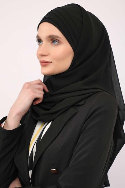 Aisha's Design Πρακτικό σάλι από σιφόν, cps-62, μαύρο, cps-62, μαύρο