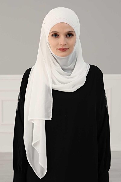 Aisha's Design Практичний шарф з шифону з перехресним плетінням, cps-62, біли...