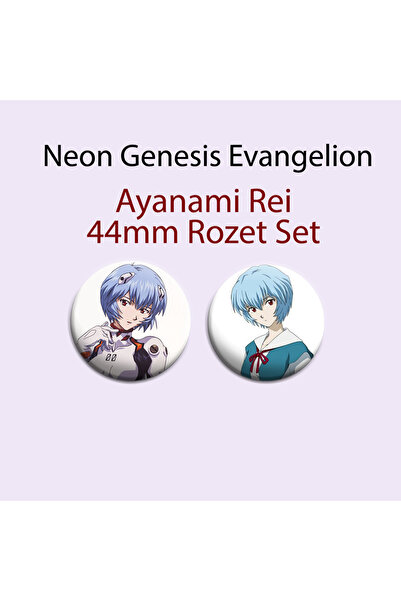 Akumastik Neon Genesis Evangelion Rei Ayanami 2 Adet 44mm Buton Rozet- Anime ...