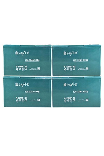 SAFİR Safir Jel Akü 12 V - 32 Ah 9.8kg - 4'lü Set ( 40 Ah Uyumlu )