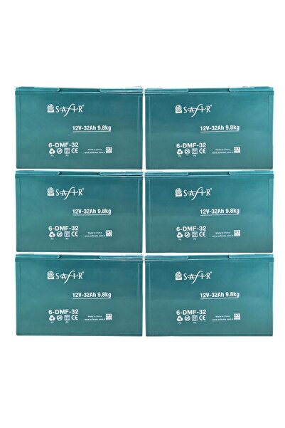 SAFİR Safir Jel Akü 12 V - 32 Ah 9.8kg - 6'lı Set (40 AH UYUMLU)