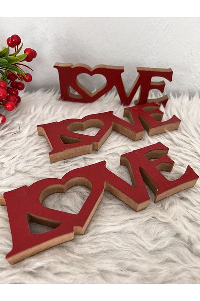 Ayd Home Κόκκινο Love Text Ξύλινο Διακόσμηση Παρουσίασης Αγάπης για την Ημέρα του Αγίου Βαλεντίνου Έκπληξη αγάπης 14 Φεβρουαρίου