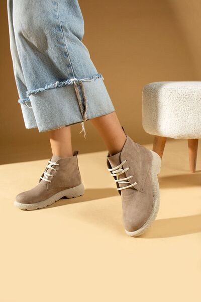 Pembe Potin Dámské norkové semišové šněrovací pohodlné termo podešev zateplená podšívka elastické hashpapi boty