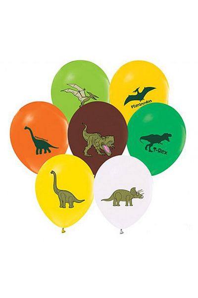 Hayaller Dükkanı Jurassic Dinosaur Printed Balloon 10Pcs-