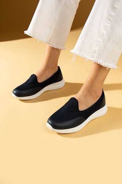 Pembe Potin Navy Blue Memory Women's Sports Shoes - Comfortable Sole, Laceless