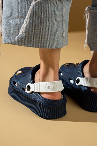 Pembe Potin Women's Navy Blue Eva Sea Beach Chef Doctor Nurse Hospital Confort Comfortable Sandals Slippers