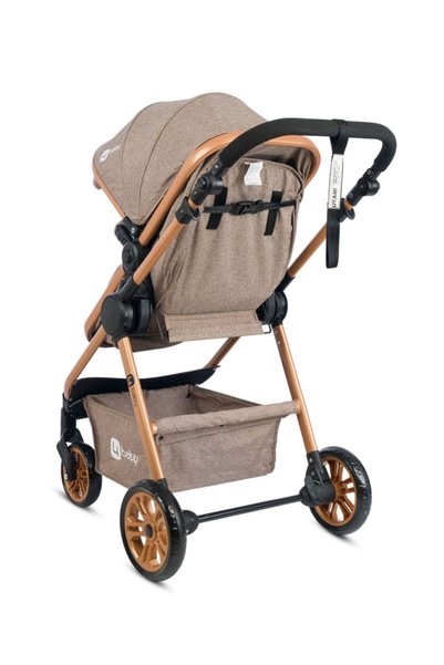 MUTLU BEBE Comfort Gold-Kahve Travel Sistem Bebek Arabası Seyahat Sistem Puset, Taşıma Koltuğu, Yağmurluk