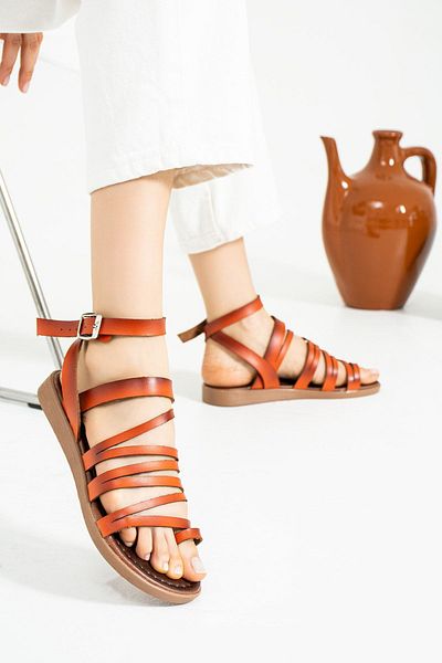 Pembe Potin Women's Orange Comfortable Poly Sole Daily Summer Basement Style Sandals