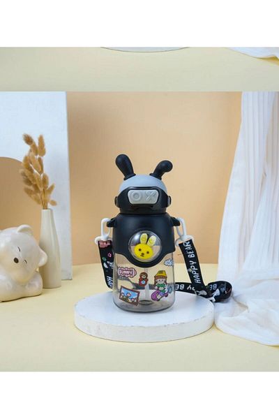 BLA GROUP 660ml Children's Water Bottle - Bpa Free Water Bottle with Rabbit Figure with Carrying Strap Sticker