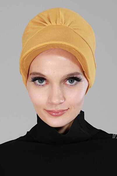Aisha's Design Şapcă din bumbac pieptănat, b-30 Galben muştar, Muştar