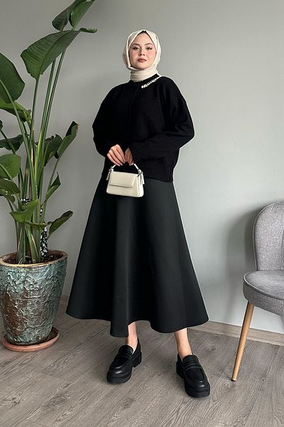 InStyle Pulover de tricotaj cu scoici cu detalii din piatră neagră