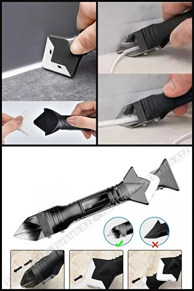 btm home 3’ü 1 Arada Fayans Derz Kazıyıcı Silikon Sökücü Siyirici Uygulama Ap...