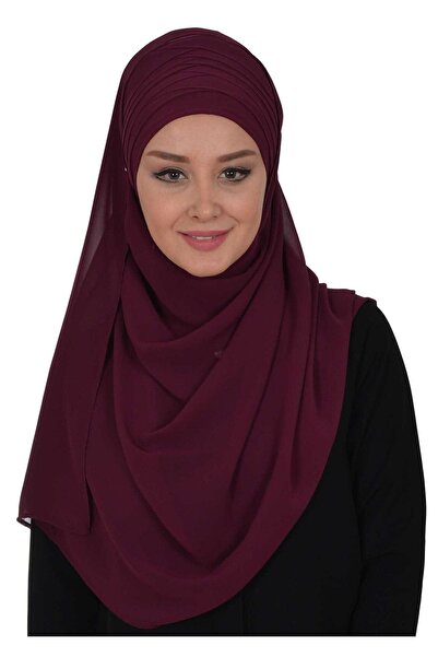Aisha's Design Cross Stitch Practical Chiffon Shawl, Cps-62, Plum, Cps-62, Plum