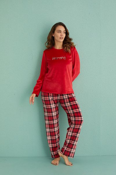 Mihra Stil Mihra 13309-4 Velvet Winter Pajama Set
