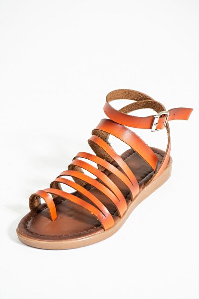 Pembe Potin Women's Orange Comfortable Poly Sole Daily Summer Basement Style Sandals