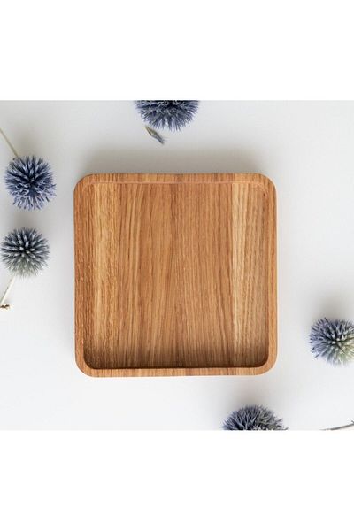Redwood Wooden Decorative Tray - Snack Bowl and Brown Plate