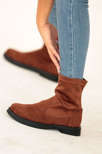 Pembe Potin Γυναικείες μπότες Tan Nubuck Comfortable Poly Sole Daily Stretch Boots