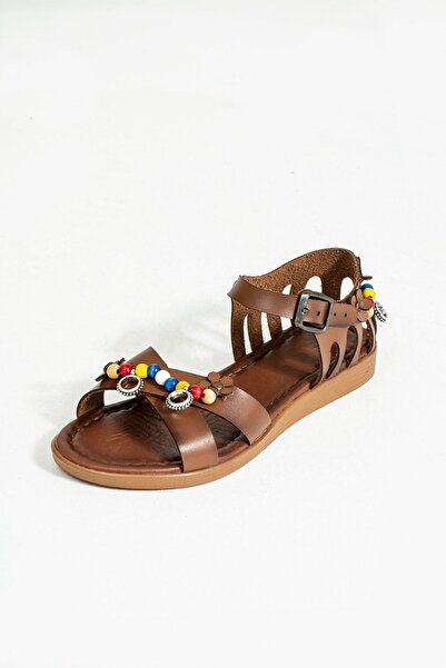 Pembe Potin Women's Tan Comfortable Poly Sole Daily Summer Basement Style Sandals