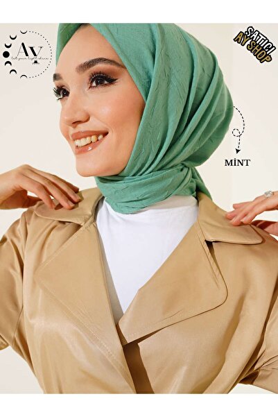 its AY shop Tesettür Kadın Bambu Kraş Mint Eşarp