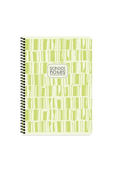 KESKİN COLOR Çizgili Karton Kapak Spiralli Çizgi Defter  Yeşil A4 80 Yp
