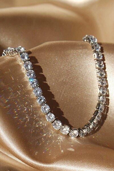 Fashion Jewellery Zirkon Taşlı Pırlanta Modeli Su Yolu Bileklik