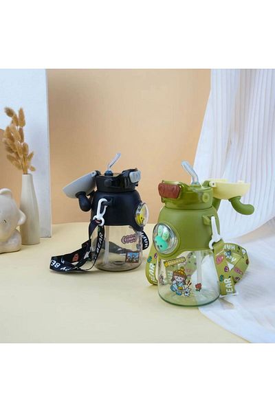 BLA GROUP 660ml Children's Water Bottle - Bpa Free Water Bottle with Rabbit Figure with Carrying Strap Sticker