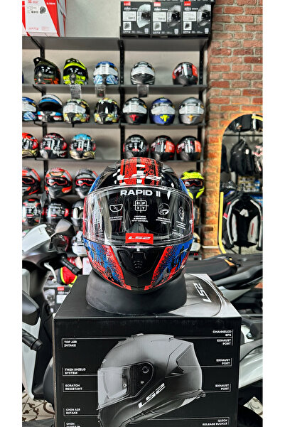 LS2 RAPID 2 ZOMBIE SİYAH-KIRMIZI KASK