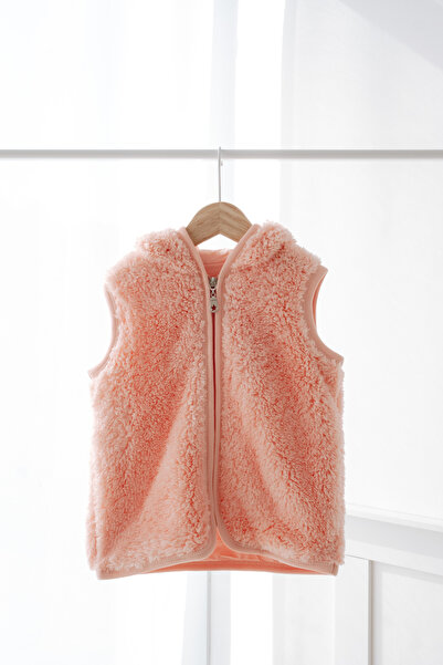 Mother Love Children's Plush Vest - Teddy with Hood, Lining and 3D Ears