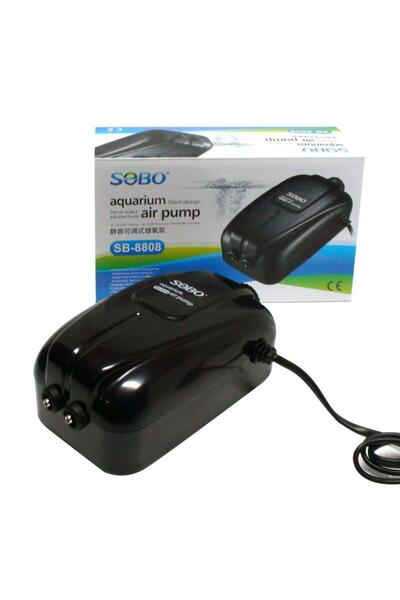 Sobo Ayarlanabilir Çift Çıkışlı Akvaryum Sessiz Hava Motoru 5,8w 12 Lt Sb-8808/dk