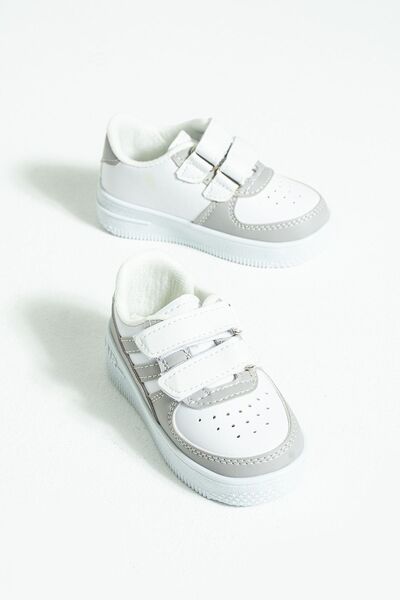 Pembe Potin Kids Unisex Gray Sneakers Velcro Sports Comfortable Children's Shoes