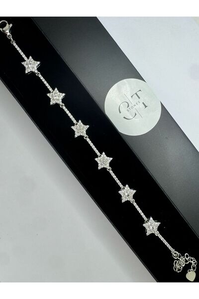 CT STONES Yıldızlı zirkon taşlı su yolu çelik bileklik