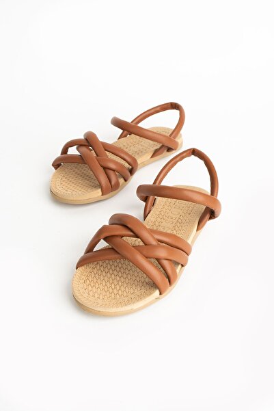 Pembe Potin Women's Tan Knit Sandals