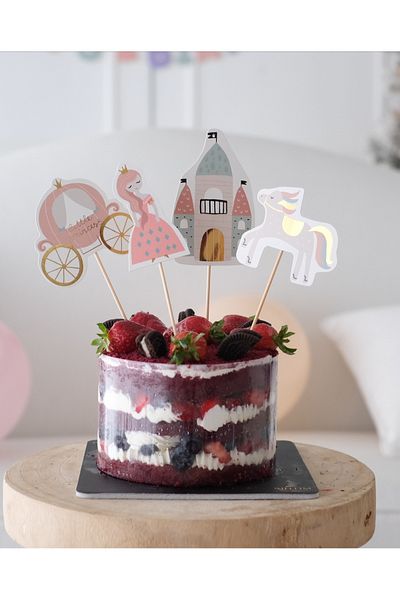 Partifabrik Rapunzel Themed Cake Decoration Set 4 Pieces