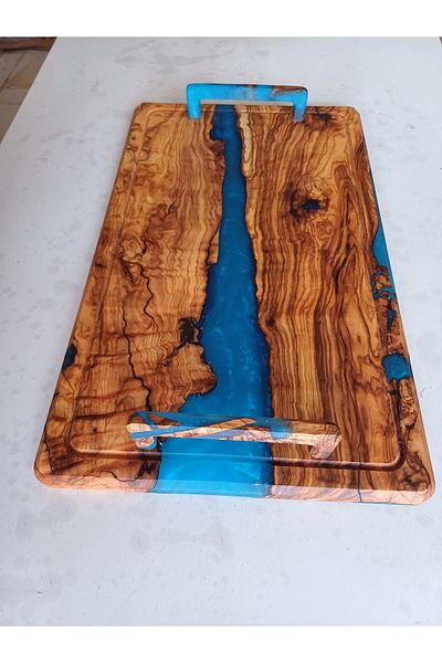 oliveforestwood Olive Tree and Epoxy Tray - Presentation Holder