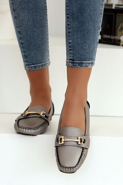 Pembe Potin Balerini de damă cu cataramă platină, talpă ușoară, confortabilă, pantofi casual eleganti