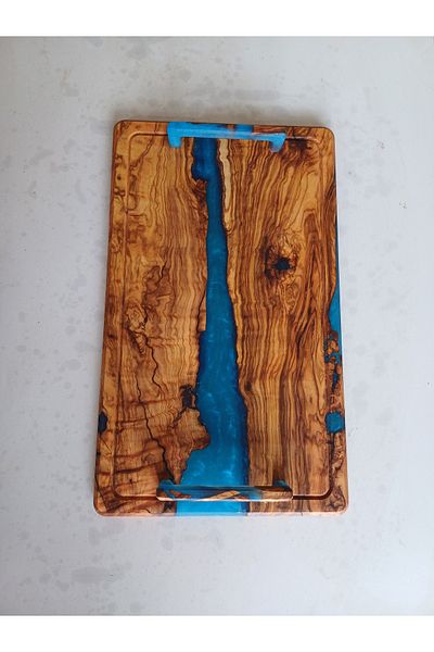 oliveforestwood Olive Tree and Epoxy Tray - Presentation Holder