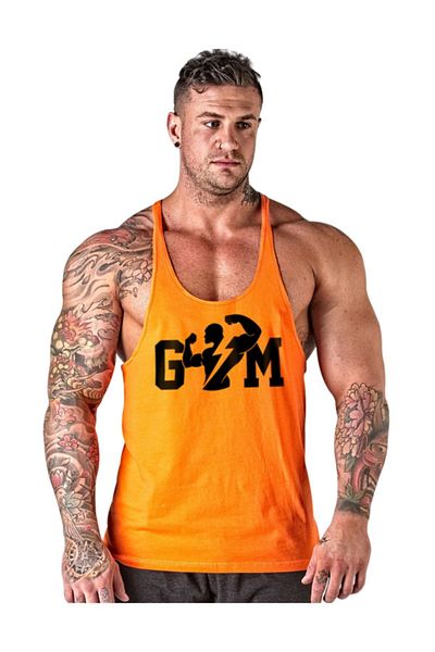 Ghedto Gym Fitness Tank Top Athlete's Tank Top [orange]
