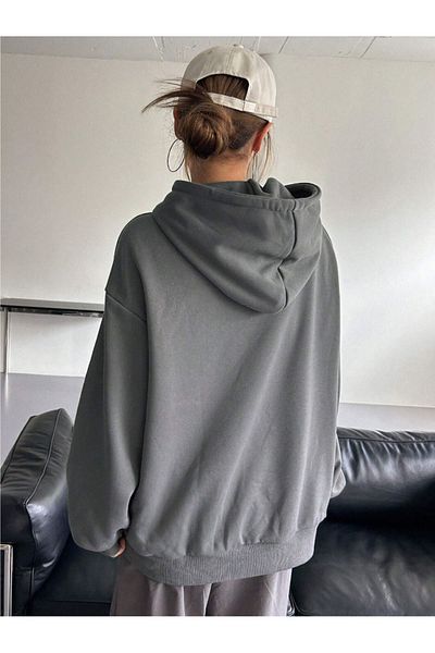 Trendseninle Γυναικείο φούτερ με κουκούλα με στάμπα καπνιστού αριθμού
