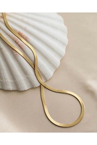 takıtezgahı سلسلة نسائية إيطالية من الفولاذ المسطح موديل ذهبي