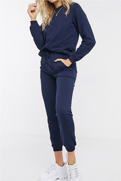 Trendseninle Γυναικείο Σετ Πυτζάμες Βαμβακερό Navy Blue