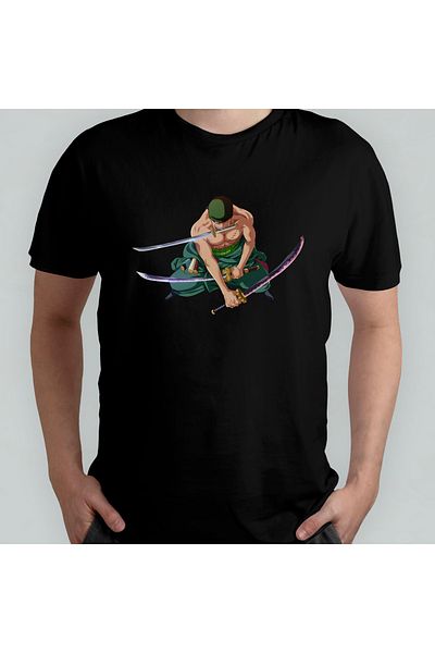 Pixxa Μπλουζάκι One Piece Roronoa Zoro Crew Neck 100% βαμβακερό - 2