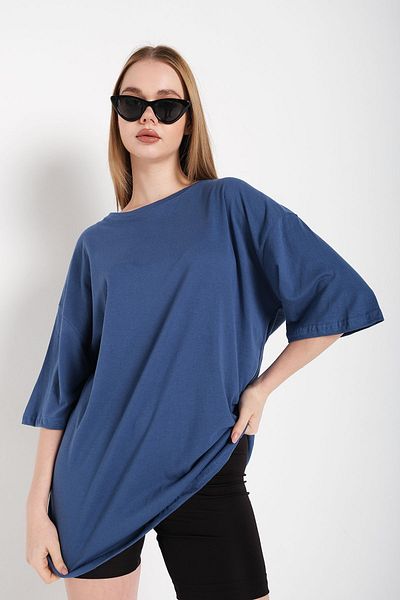 Trendseninle Tricou supradimensionat pentru femei Indigo Blue