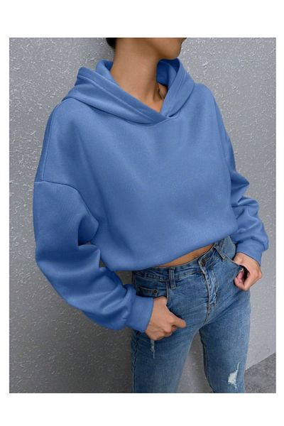 Trendseninle Γυναικείο μπλουζάκι ανάποδο απλό Nothing printed oversize φούτερ