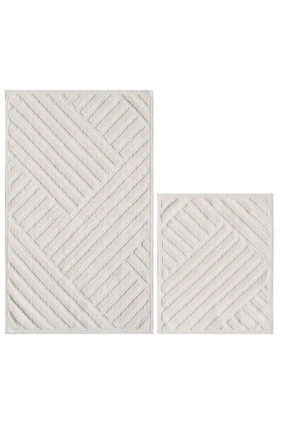 Mariesse Home 60X100 cm and 50X60 cm Natural Cotton 2-Piece Bath Mat Set
