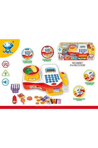 Vardem Terazili Sesli Işıklı Market Kasa Seti Orta Boy Yazar Kasa Aksesuarlı